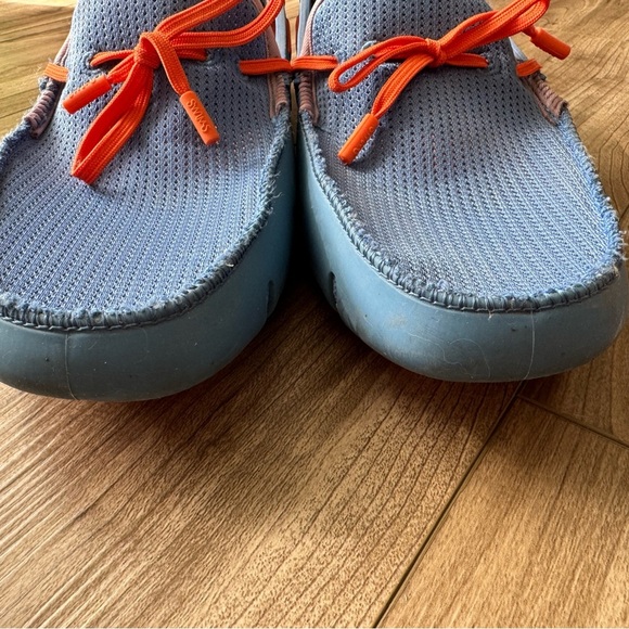 SWIMS Braided Lace Loafer Shoes Mens Size 9 Blue Orange Washable Slip On - Picture 3 of 10